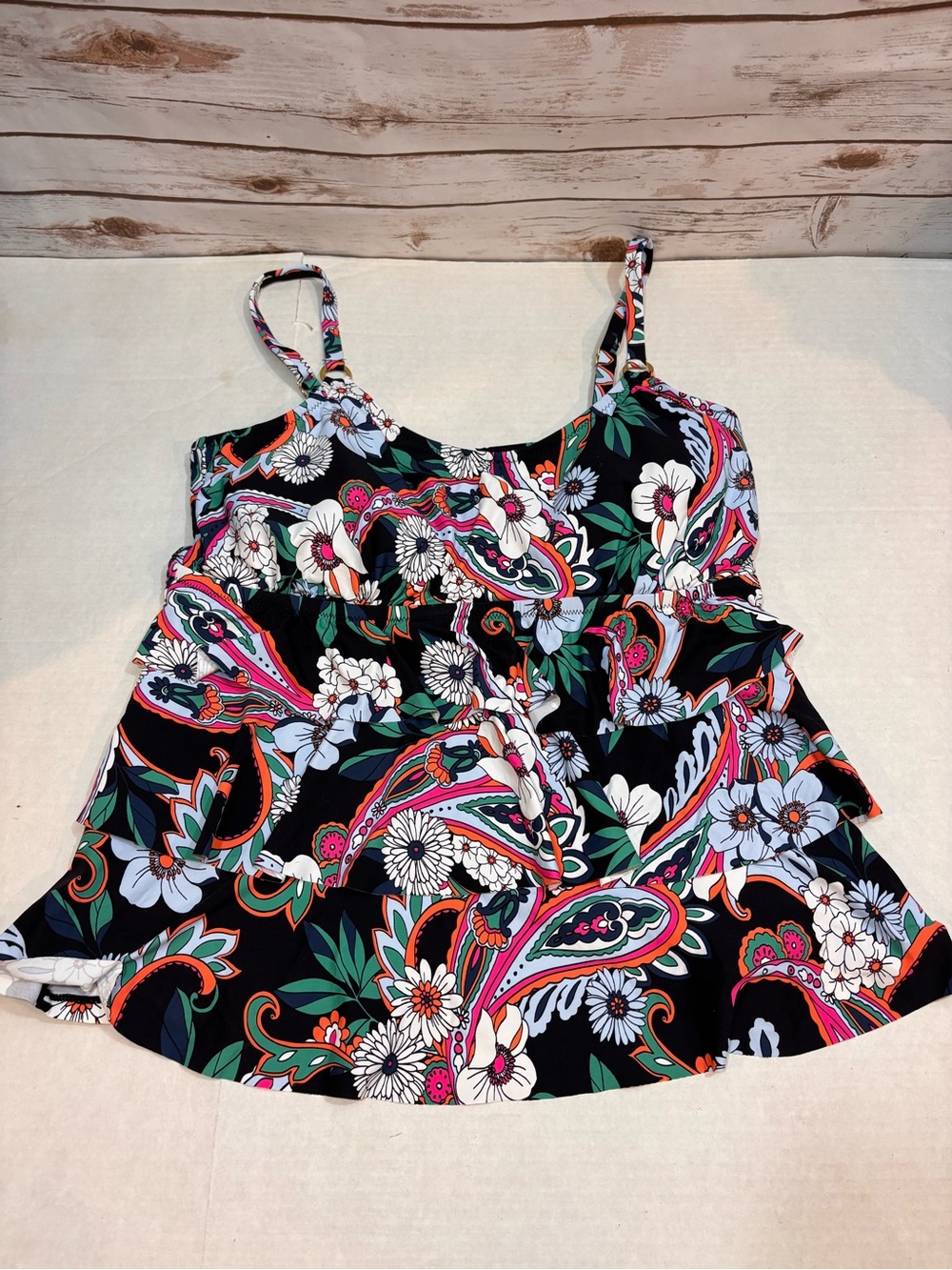 Leilani Plus Women's Paisley & Floral Tankini Top